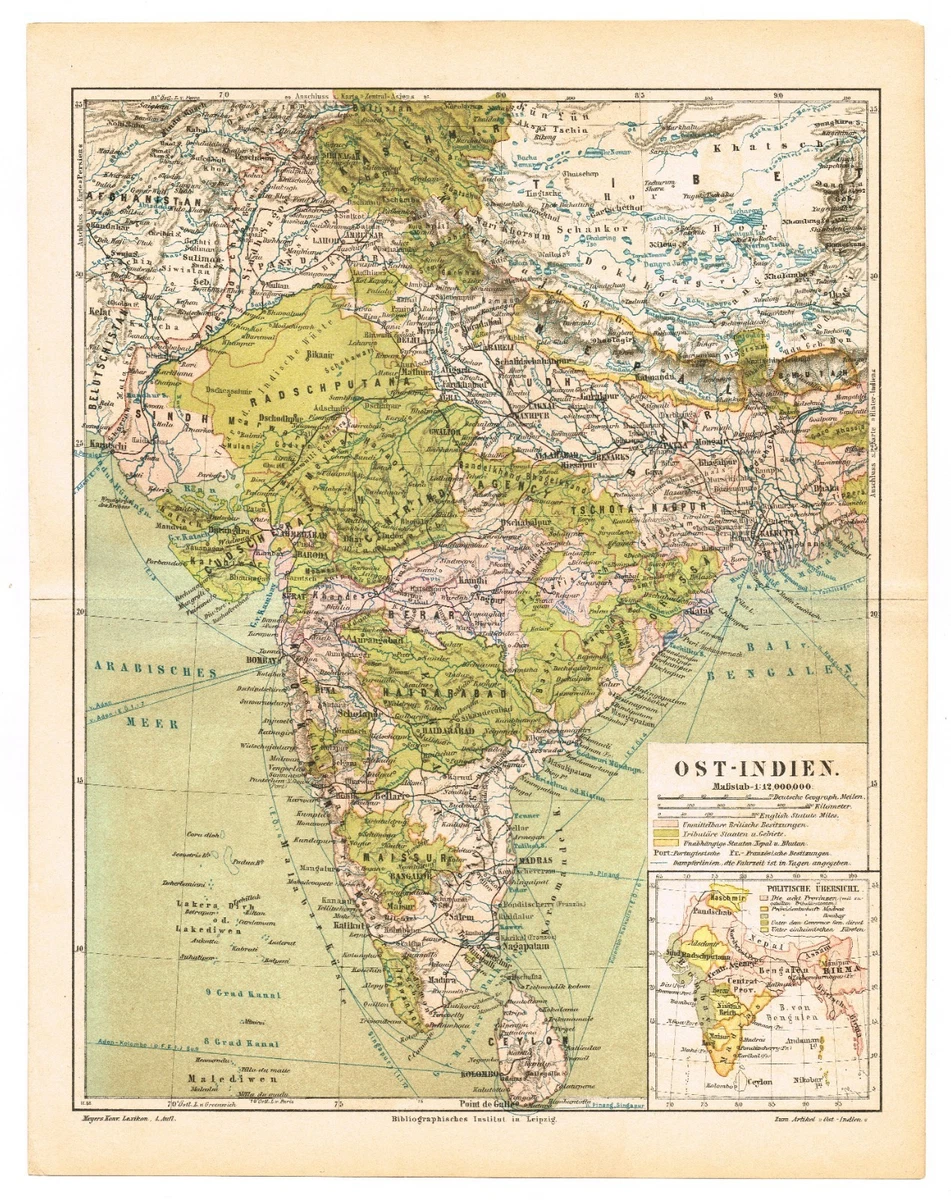 Preços baixos em Índia 1800-1899 Intervalo de Datas Mapas antigos