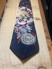 Fun Men’s 100% Silk Tie TABASCO Santa Christmas Train Reindeer USA Made 56 Gift