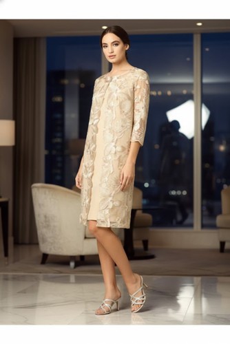 Eva USA 3351 Kleid für Brautmutter mit Spitze 3/4 Arm - Bild 35 von 68