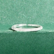 Sterling Silver Ring Minimalist Thin Sunrise Texture Band Simple Stacking Skinny
