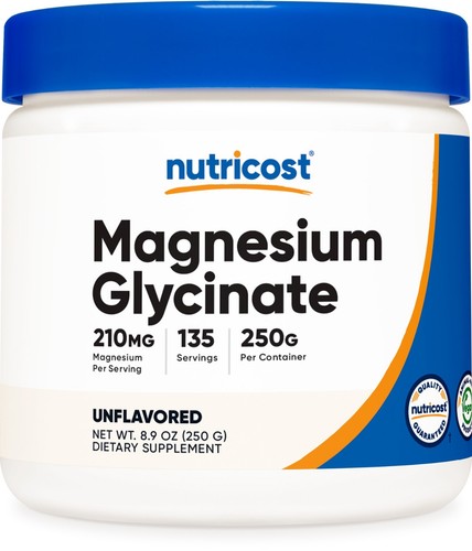 Nutricost Magnesium Glycinate Powder (250 Grams) (Unflavored) - 第 1/5 張圖片