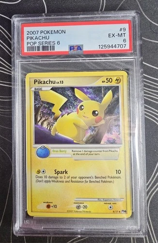 PSA 6 Pop Series 6 Pikachu 9/17 NON HOLO - VERY RARE! Low Pop(6)! Pokemon TCG