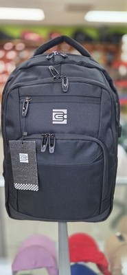 Bruno Cavalli Laptop Bag USB Charging Port Backpack School Book 18'' Canvas Black