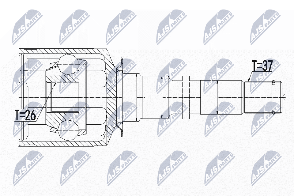 JOINT KIT DRIVE SHAFT NPW-ME-058 FOR MERCEDES-BENZ OM642.820/940/822 3.0L 6cyl - Image 3