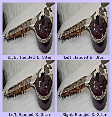 Hand Paint Tun Wood Indian Musical Wine Color Right Handed & Left Handed Electri