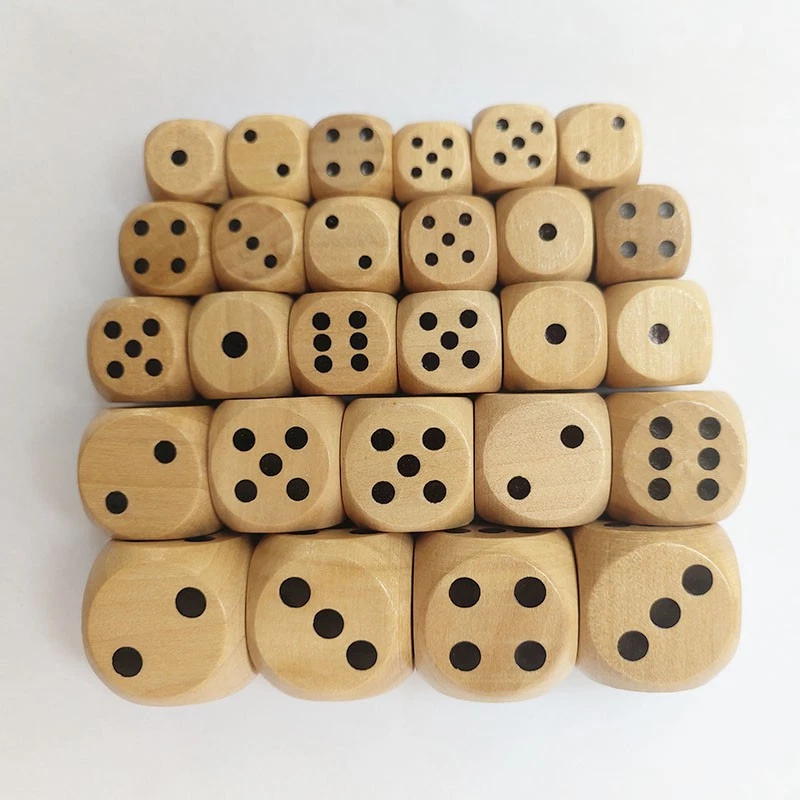 Large Wooden Dice Six Sided Spot Dice D6 RPG for Board Games 18mm 20mm 25mm 30mm - Image 4 of 4