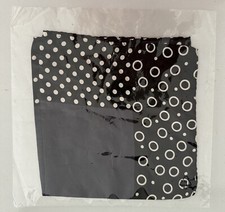 STEFANO CAU Men's Pocket Square 100 Silk Black w/ Polka Dots Made in Italy New
