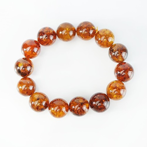 USA Handmade stretch Bracelet Natural Baltic Amber Balls KIZIMA - 第 1/4 張圖片