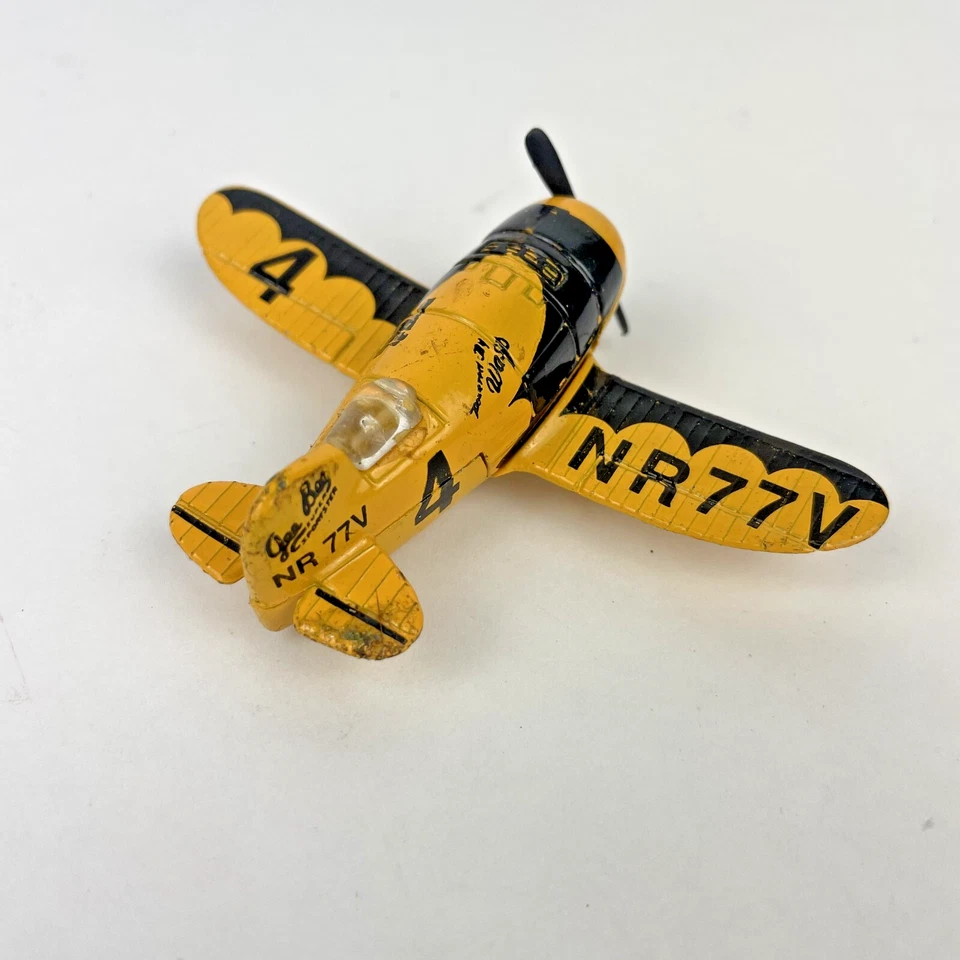 Avión diecast vintage Zylmex Gee Bee Racer AJ35 - amarillo/negro NR77V Foto 2 de 3