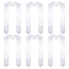 6 Pieces 70 Inch Unisex Graduation Stole Plain Graduation Sash Stoles Honor S...