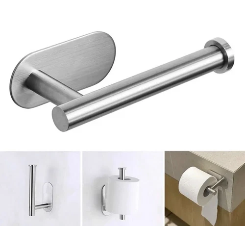 Toilettenpapierhalter Klopapierhalter Edelstahl Ohne Bohren Rollenhalter DE WC - Bild 1 von 14
