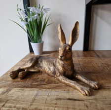 Bronze Resin Hare Ornament Gift Sculpture Home Decor