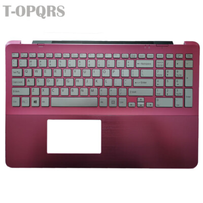 New For Sony VAIO SVF15A SVF15A1C5E Pink Palmrest & US Keyboard With Backlit