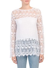 PIAZZA DEL TEMPIO MADE IN ITALY LACE TRIM BLOUSE WHITE sz S AUTHENTIC NEW SUPER