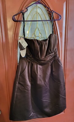 Alfred Angelo Size 8 Short Strapless Beautiful Brown Bridesmaid, Evening... | eBay Alfred Angelo Size 8 Short Strapless Beautiful Brown Bridesmaid, Evening... | eBay