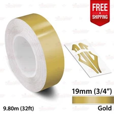 GOLD 3/4" 19mm Roll PIN STRIPE Car Striping Trim Line TAPE Decal Vinyl Sticker