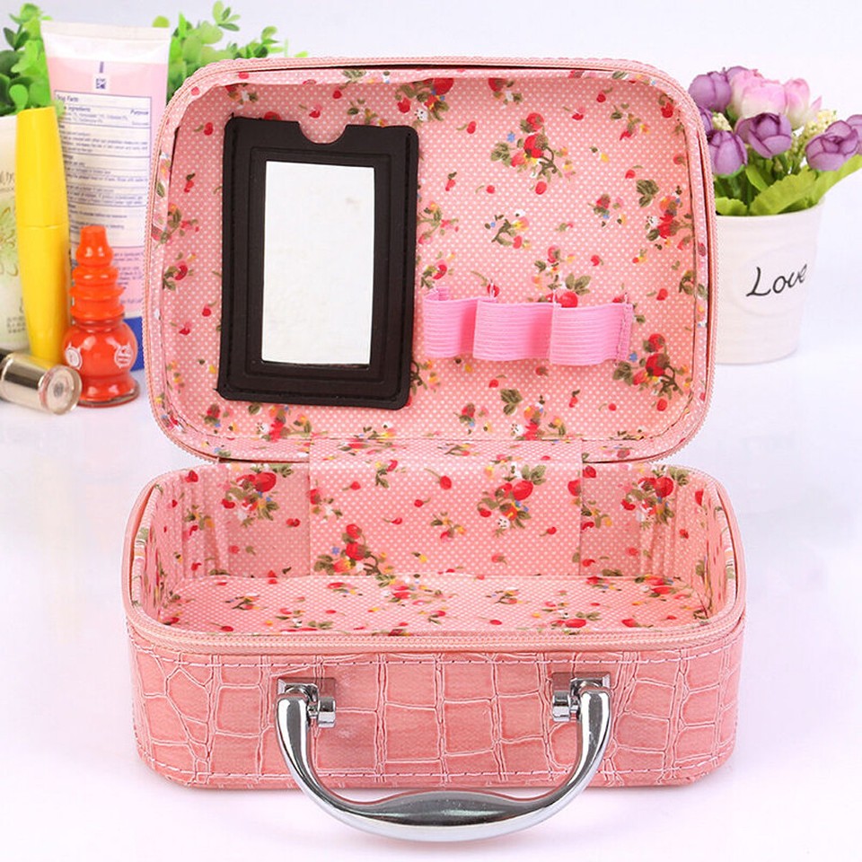 Small Square Solid Handbag Mirror Cosmetics Storage Bag Makeup Bags