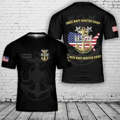 Custom Name US Navy Master Chief Gift AOP Shirt 3D Shirt Full size S-5XL