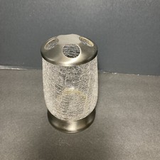 Luxury Clear Cracked Glass Toothbrush Holder - 4 slot NEW