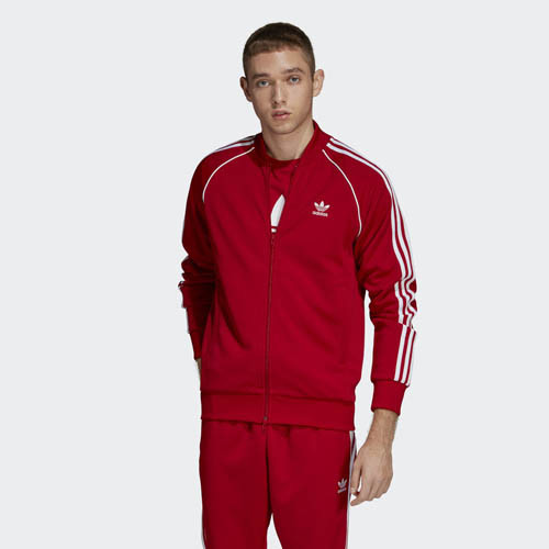 adidas originals superstar track jacket red