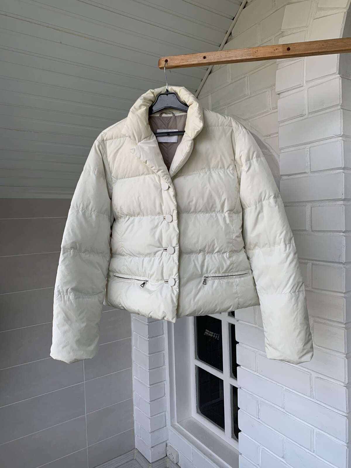 Women's PRADA Ivory Puffer Down Blazer 