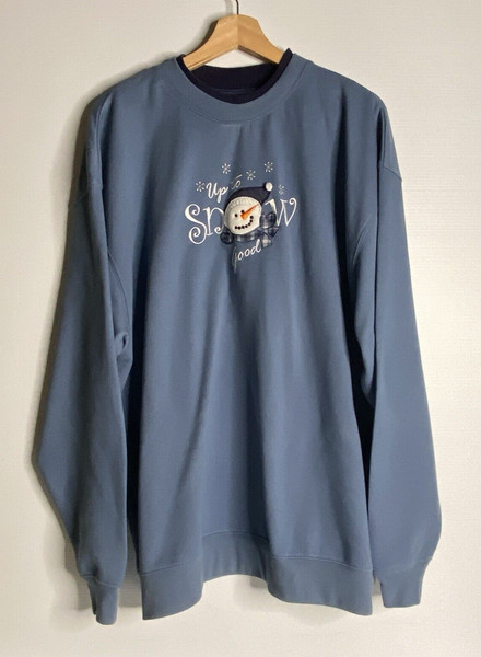 Vintage M&C Sportswear Sweatshirt Women 2XL Blue Up to Snow Good Grandmacore 90s