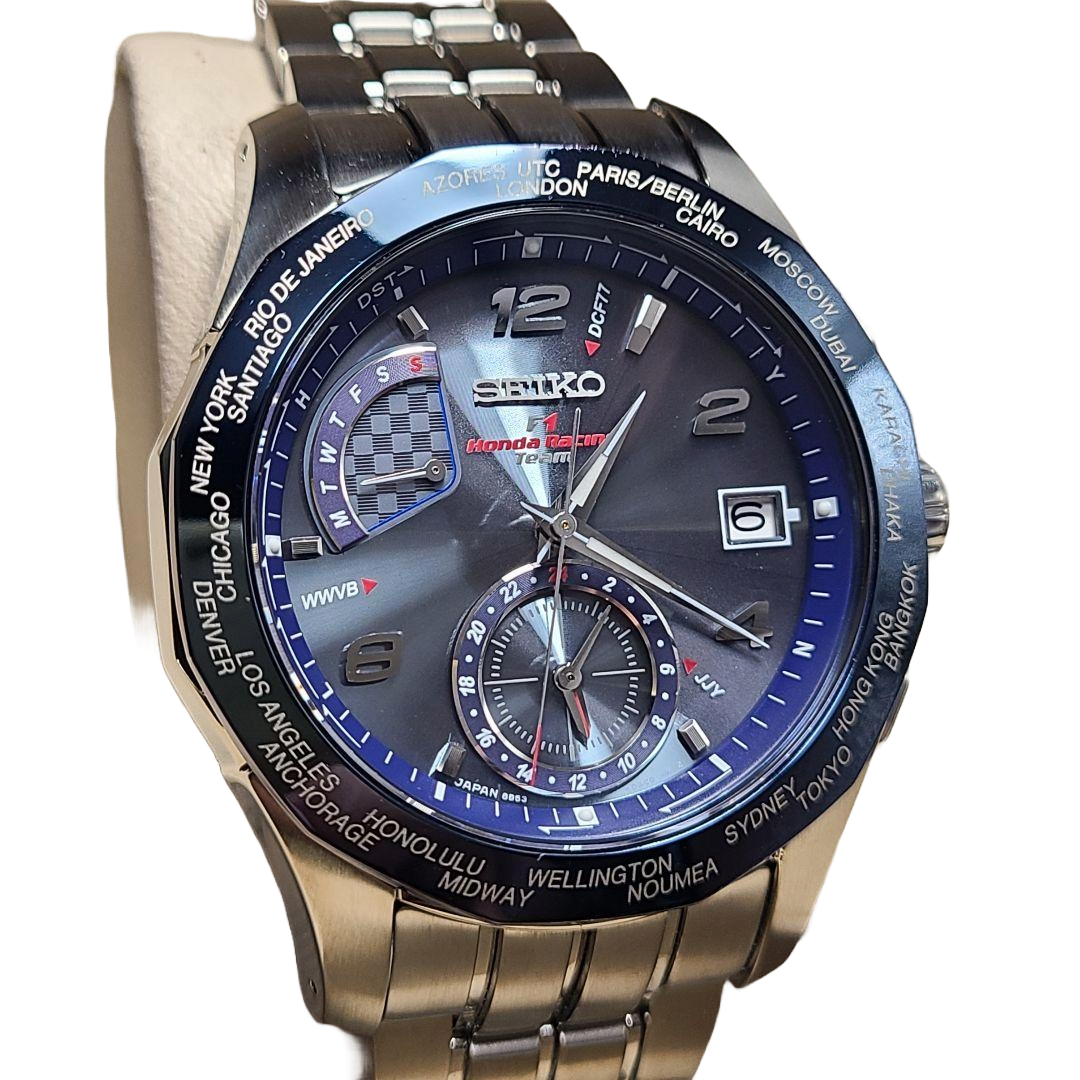 SEIKO Brights F1 Honda Racing Team SAGA019 Radio Wave Solar Men's Watch Tested