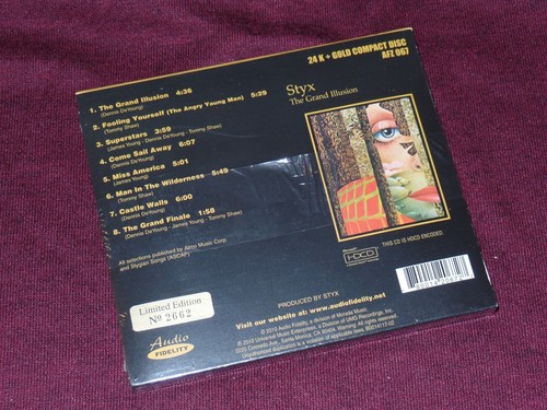 Styx - Audio Fidelity - The Grand Illusion - GOLD Disc CD - New & SEALED! - Picture 2 of 2