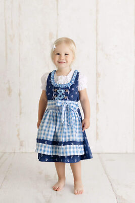 Children's dirndl Chrissi blue dirndl girls 3 pieces costume dress with blouse