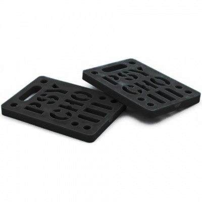 Vision Psycho Brand 1/4'' STENCIL LOGO Dual Bolt Pattern Skateboard Risers BLACK