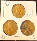 1927 P, D, S, Lincoln Wheat Cent, Penny, Fine Condition