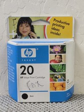 Genuine Hewlett-Packard HP 20 Inkjet Black Ink Print Cartridge SEALED EXP 8/2006
