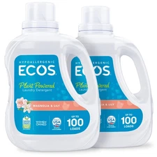 Pack of 2 ECOS Laundry Detergent Liquid, 200 Loads - Dermatologist Tested