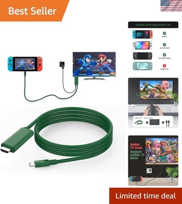 Compact Switch Docking Station with 4K HDMI & 100W Charging Port - Dark Green