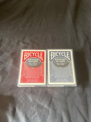 Bicycle vintage design racer back playing cards. 2 colors red and blue 