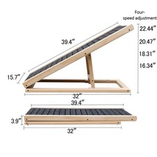 Dog Ramp For Bed Couch Car, Extra Wide 16in Non-Slip, Folds Flat, 80lb
