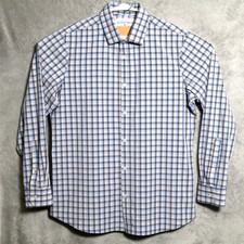 Mizzen Main Shirt Mens XL Trim Fit Blue Pink Plaid Leeward Dress Button Stretch