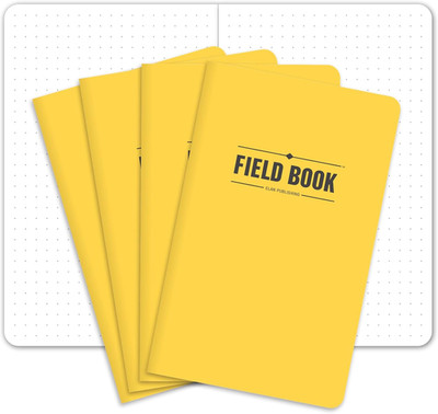 Field Notebook/Journal - 5''X8'' - Yellow Cover - Dot Grid Book - Pack of 4