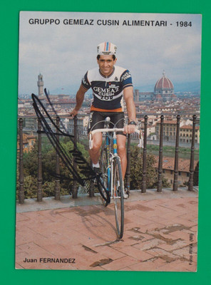 CYCLING cycling card JUAN FERNANDEZ team ZOR GEMAZ CUSIN 1984 Signed