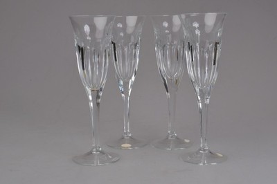 Set of 4 Champagne Glasses Moser Crystal Czechoslovakia