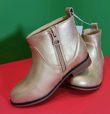 Toddler Girls Zipper Slip-On Chelsea-style Boots Cat  Jack Gold Size 8 Booties