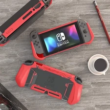 Mumba Dockable Case For Nintendo Switch Blade Series TPU Grip Cover JoyCon RED