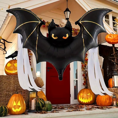2 Stück Matte 59 Zoll x 33 Zoll Extra Große Fledermausförmige Halloween Folienballons