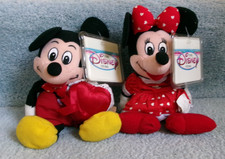 Vintage NWT Disney Store VALENTINE MICKEY MINNIE Bean Bag Plush