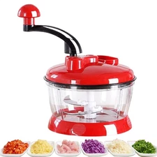 Food Chopper Hand Crank Food Processor Chopper Vegetable Quick Chopper