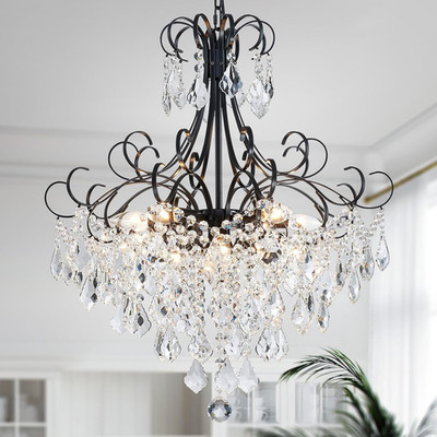 Crystal Chandelier 10-Light Pendant Ceiling Light Modern Lighting Fixture for Di