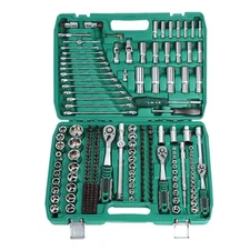 216-Piece Mechanics Tool Set and Socket Set 1/4" 3/8" 1/2" Drive Sockets Wrench