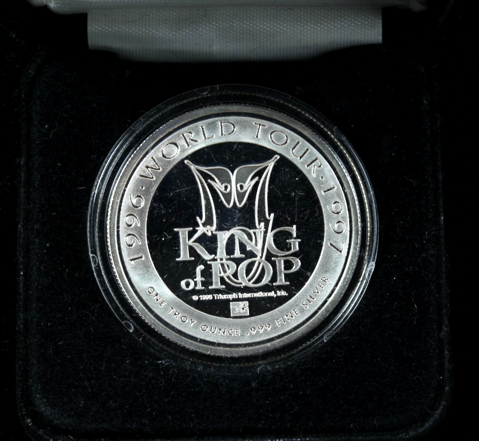 1996 Michael Jackson King of Pop 1oz Silver Round .999 HIStory