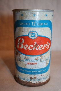 Becker's MELLOW BEER 12 oz. 1960's ZIP TOP Ogden Utah