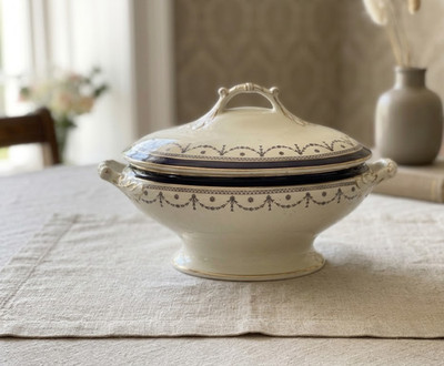 Vintage Servierterrine mit Deckel | Blumenurne Vase | Gemüsesuppe Keramik Schale